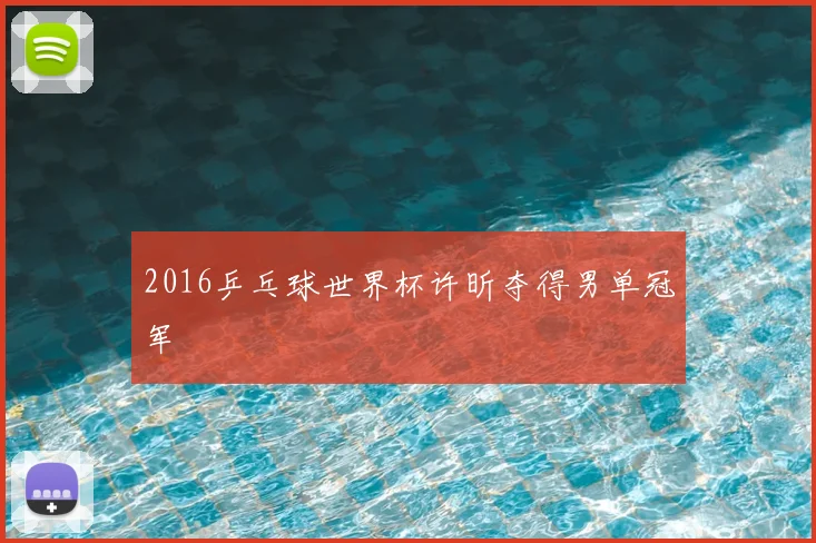 2016乒乓球世界杯许昕夺得男单冠军