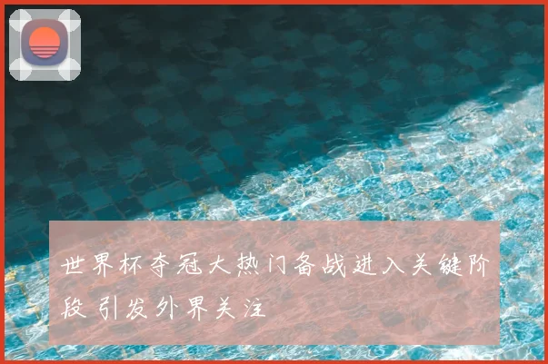 世界杯夺冠大热门备战进入关键阶段 引发外界关注